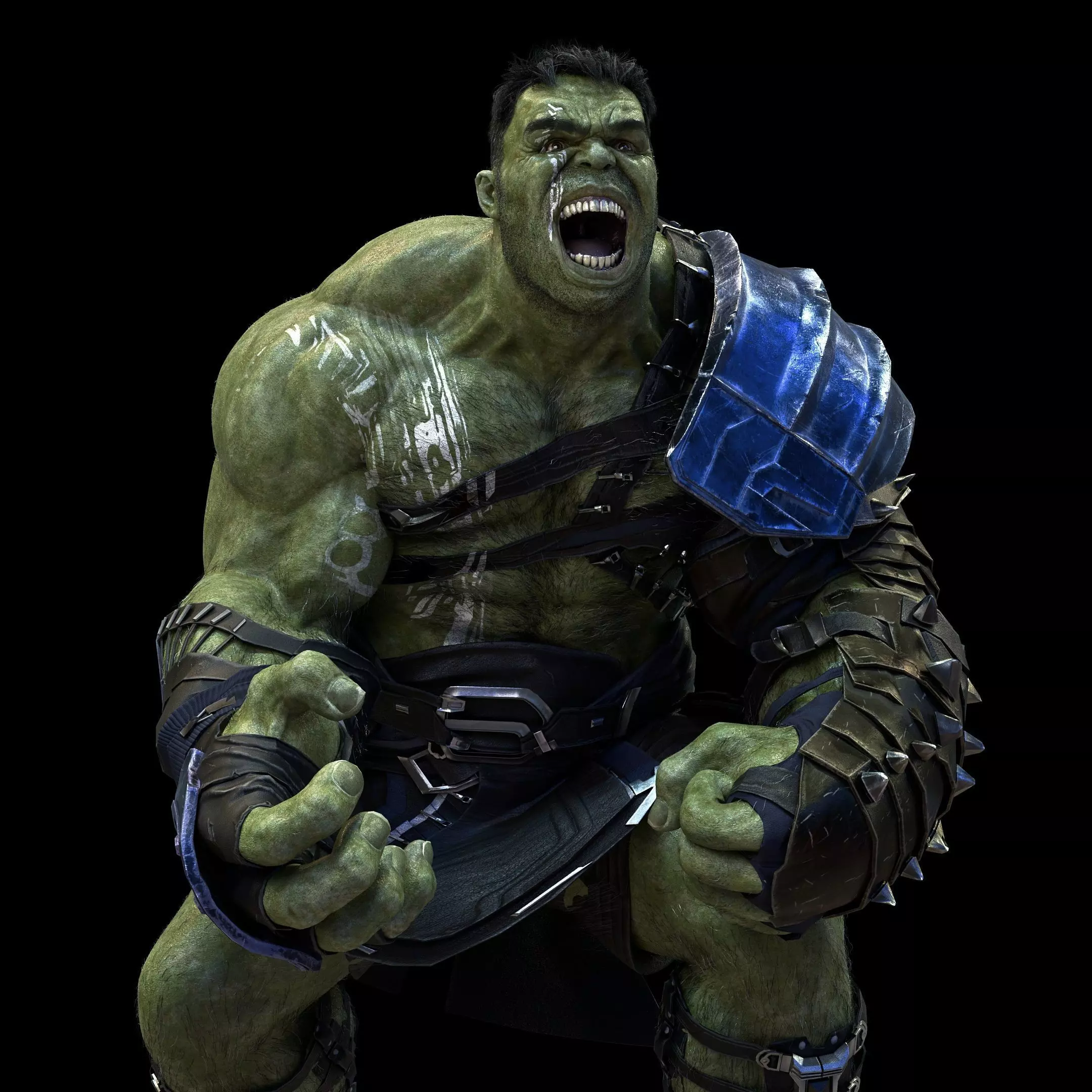 Hulk from Avengers 2012 and from Thor Ragnarok 3D model_2