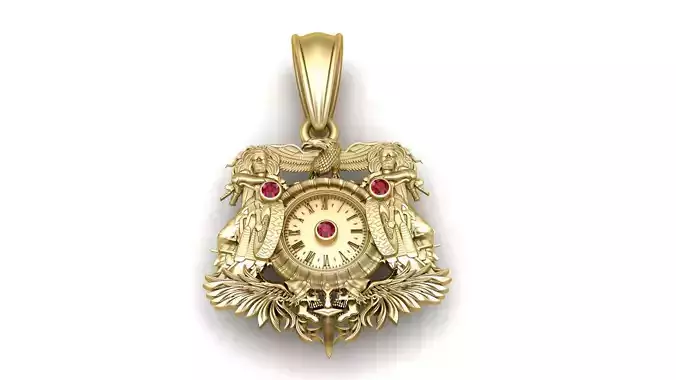 stunning gold pendant 3D print model