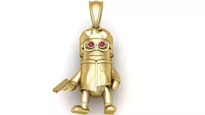  gold-finished character pendant