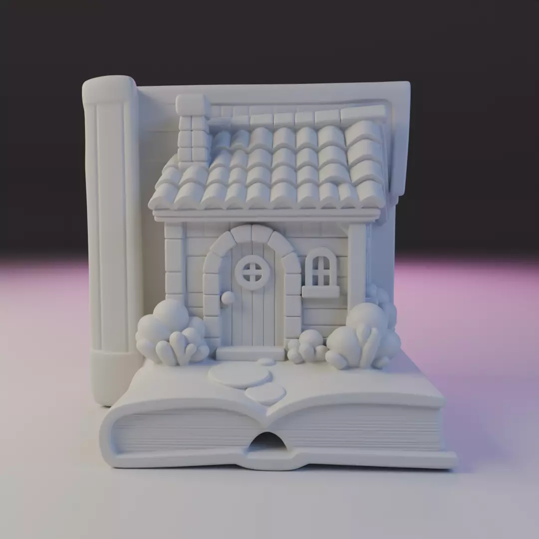 country house book nook 3D print model_16