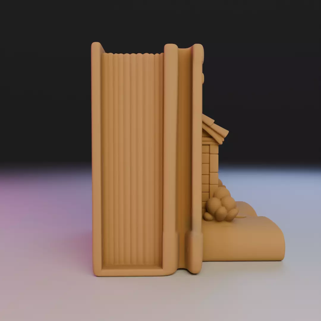 country house book nook 3D print model_4