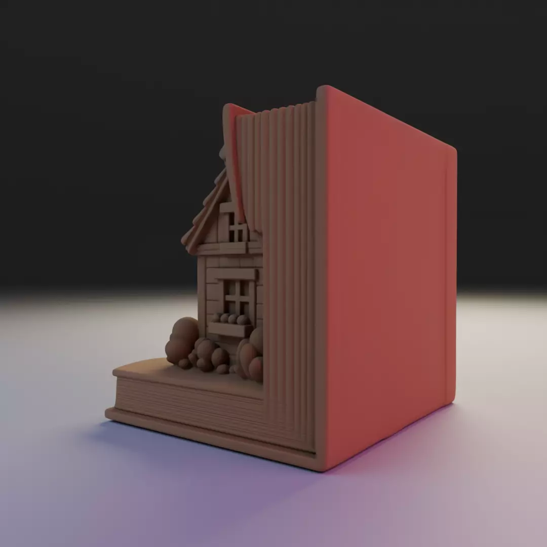 country house book nook 3D print model_14
