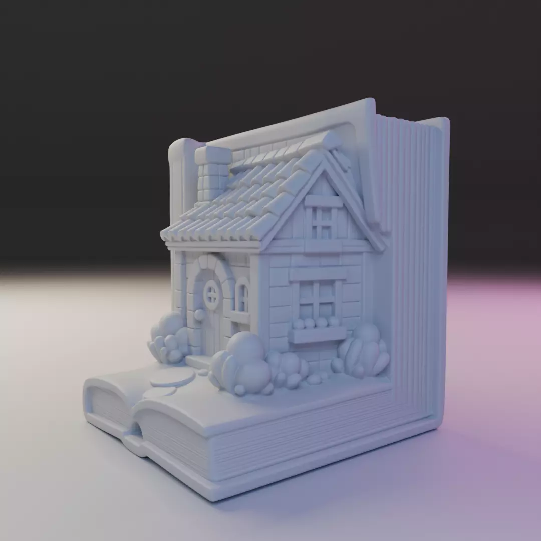 country house book nook 3D print model_9