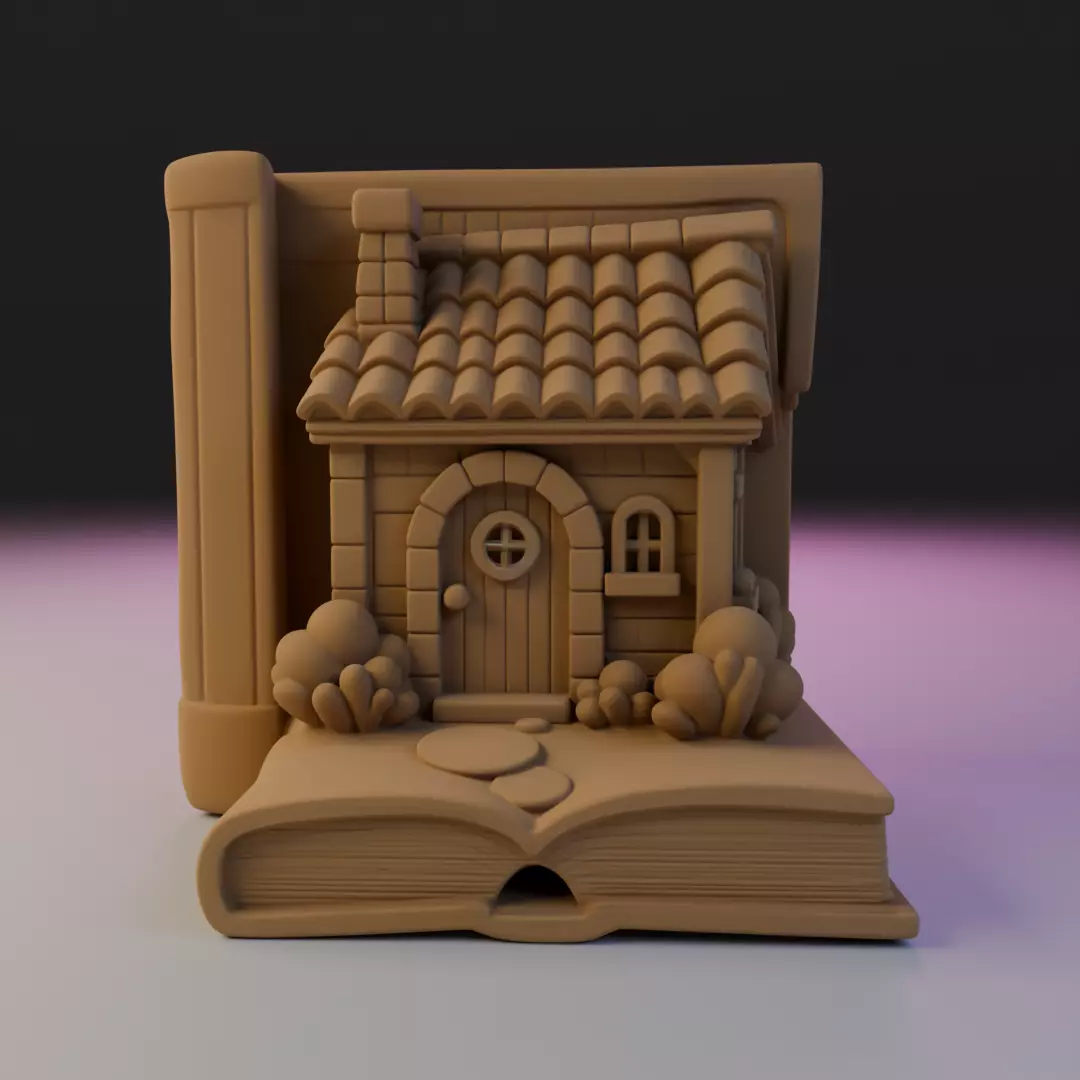 country house book nook 3D print model_1