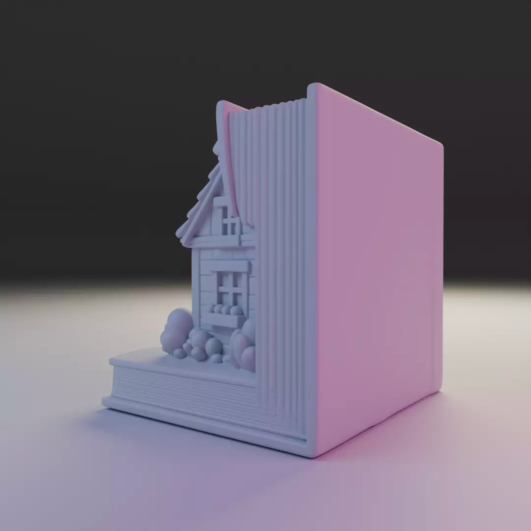 country house book nook 3D print model_15