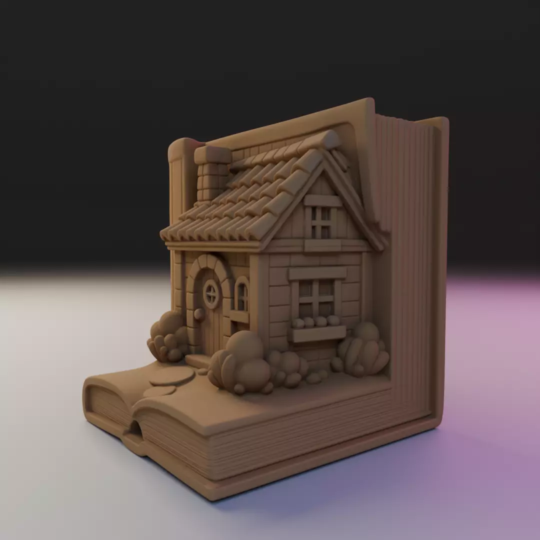 country house book nook 3D print model_8