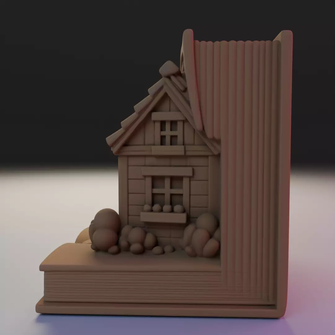 country house book nook 3D print model_6