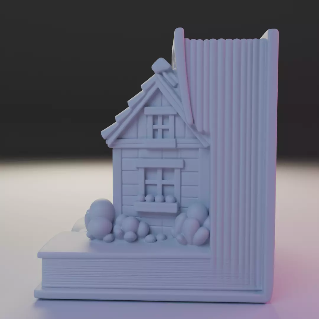 country house book nook 3D print model_7