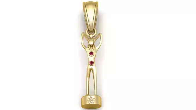 human figure with raised arms pendant 3D print model