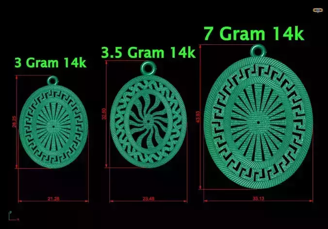 Pendant Bundle Set of 3  Geometric Jewelry Designs  STL and 3DM