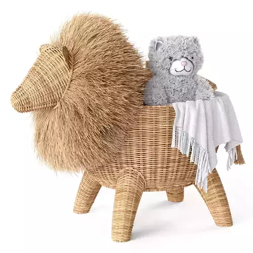 RATTAN BASKET LION 