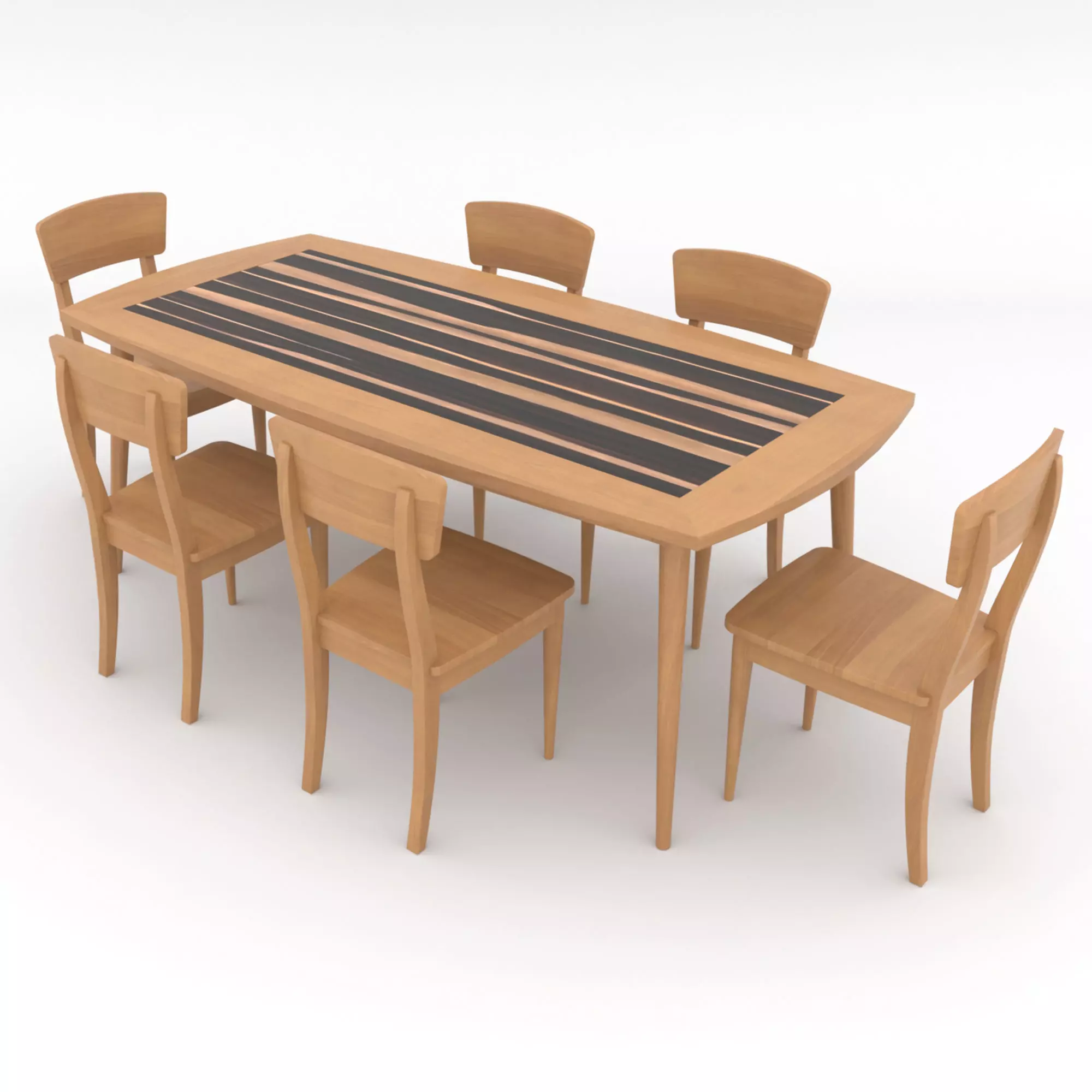 Mid-Century Modern Dinning Set Oslo 3D model_2