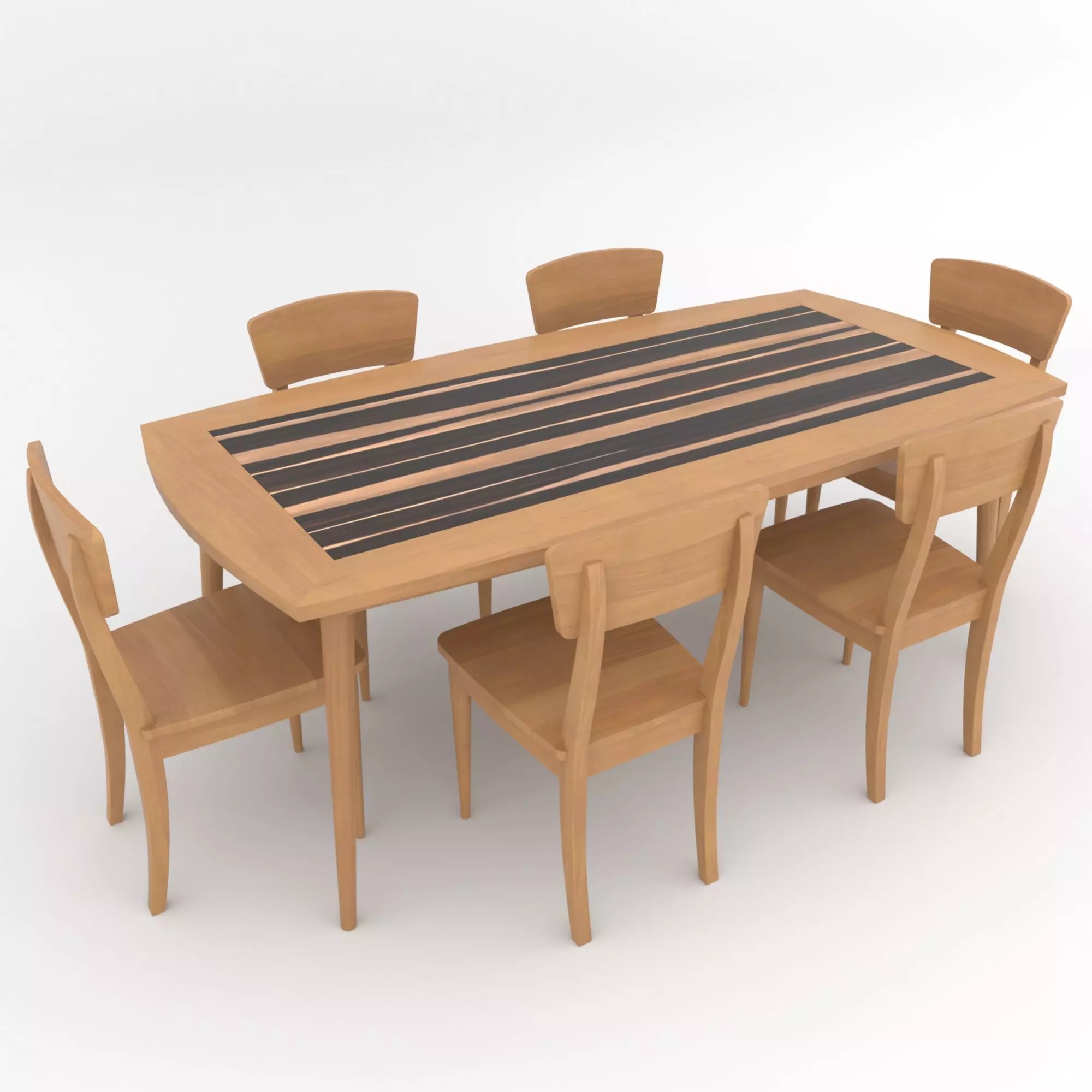 Mid-Century Modern Dinning Set Oslo 3D model_0