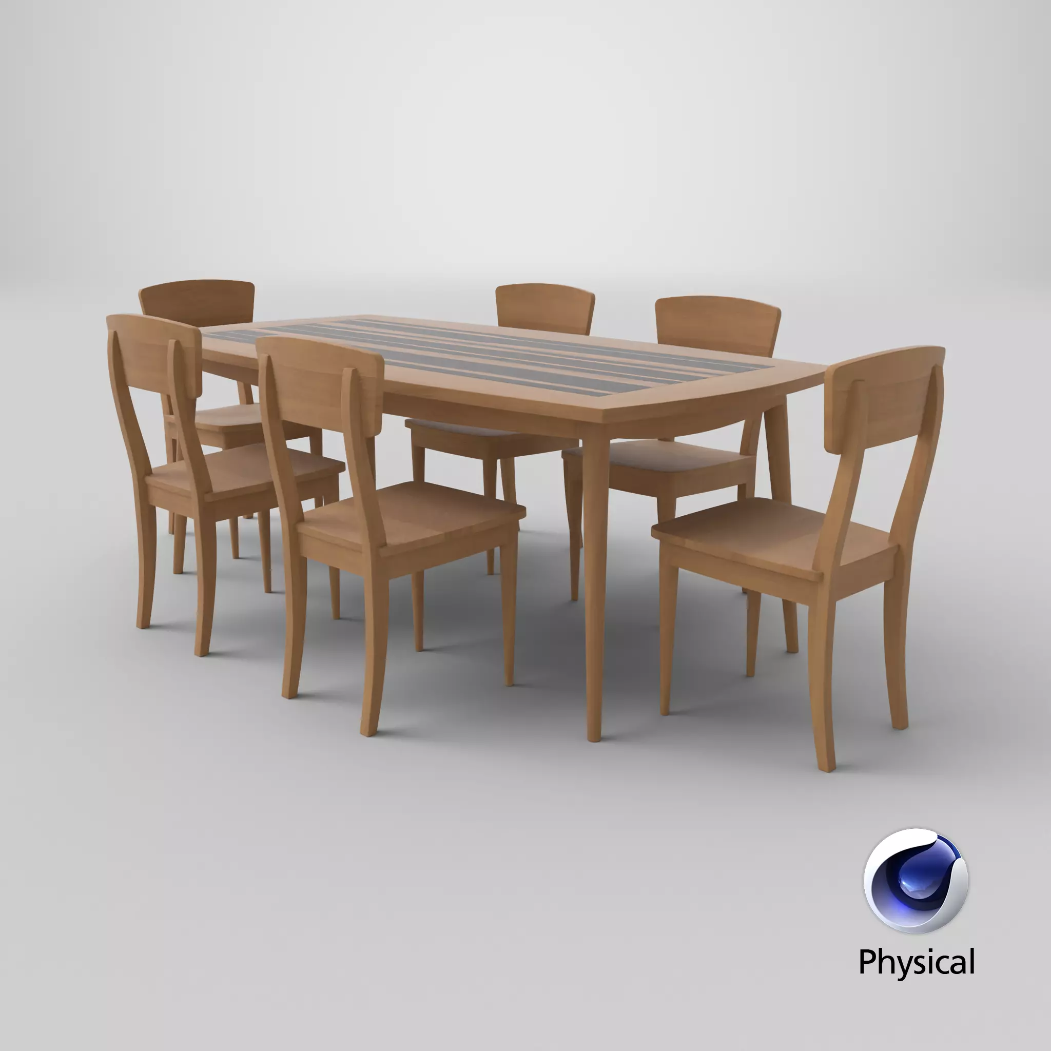Mid-Century Modern Dinning Set Oslo 3D model_6