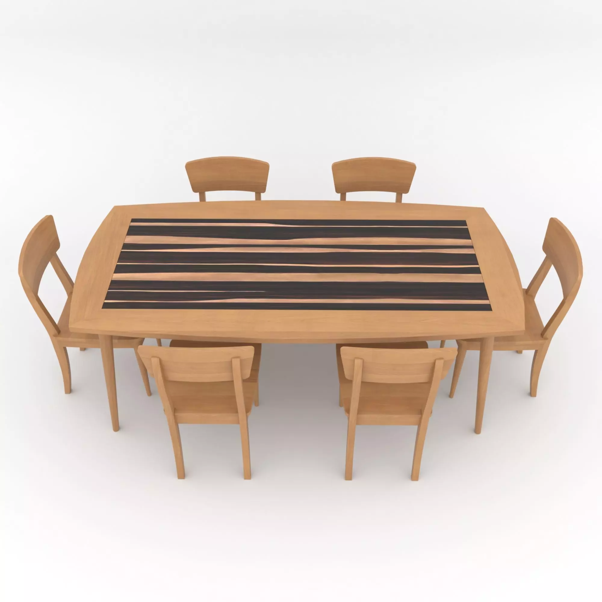 Mid-Century Modern Dinning Set Oslo 3D model_1