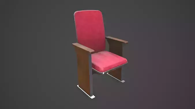 Old Theater Seat Chair Low-poly PBR Low-poly 3D model