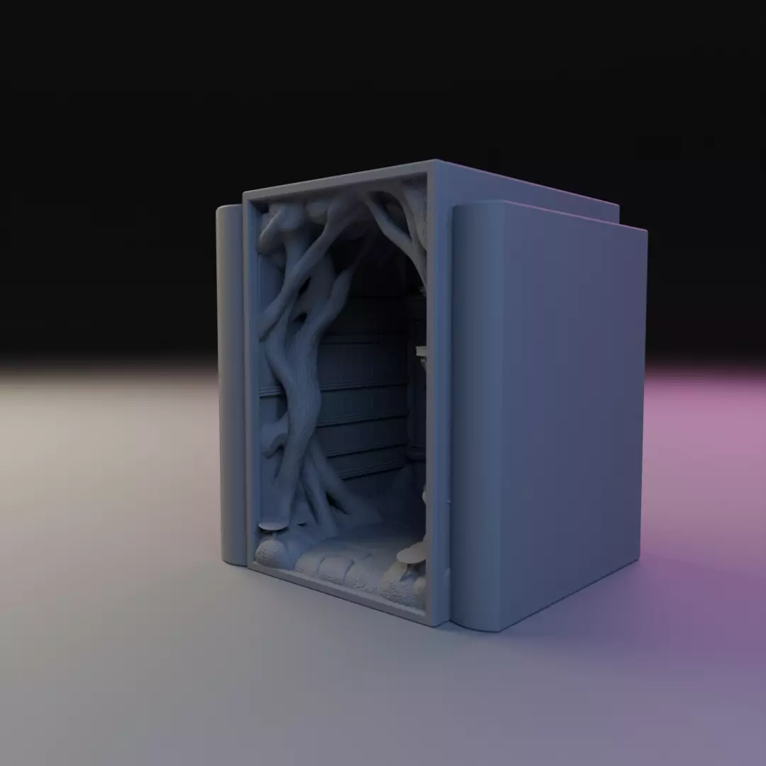 magic forest library book nook 3D print model_14