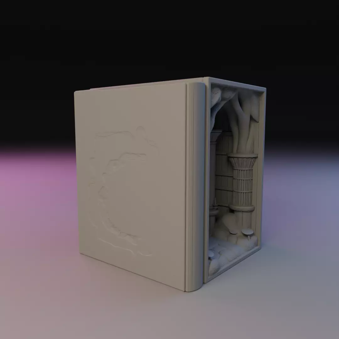magic forest library book nook 3D print model_10