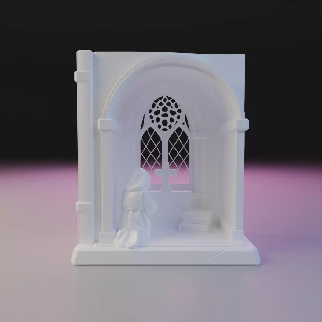 warrior prayer book nook 3D print model_16