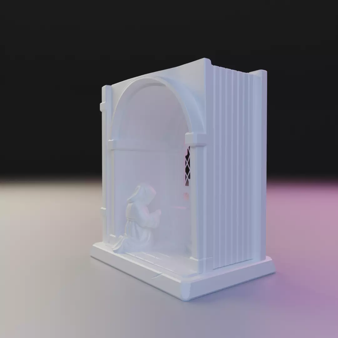 warrior prayer book nook 3D print model_12