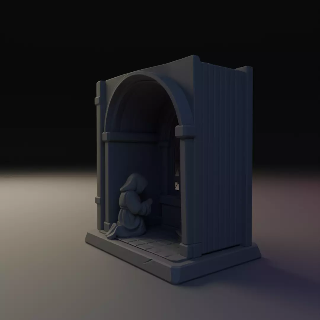 warrior prayer book nook 3D print model_11