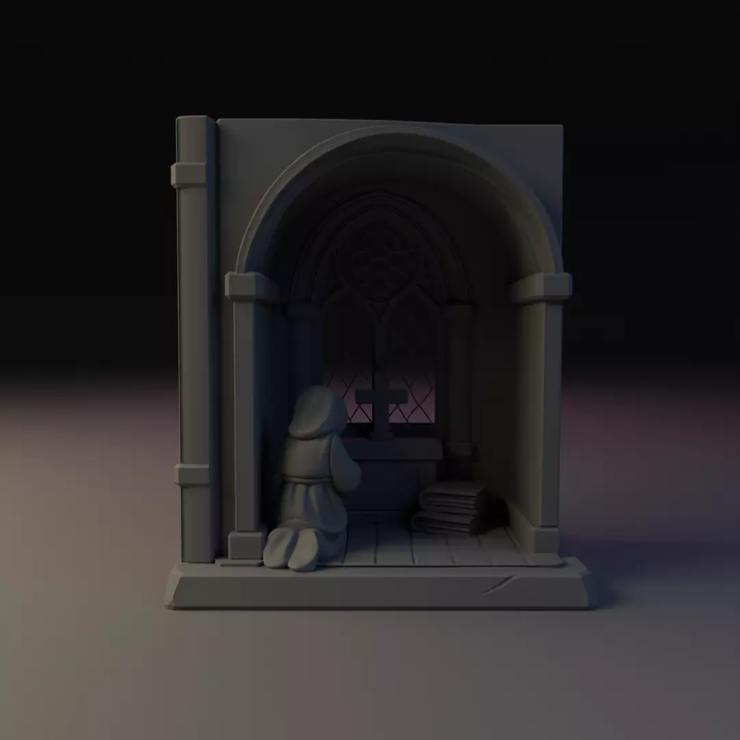 warrior prayer book nook 3D print model_15