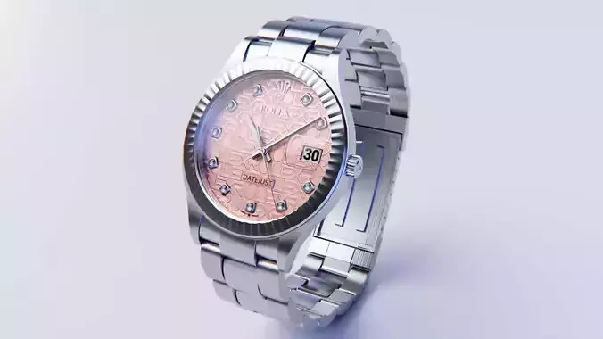 Rolex Datejust Rose Gold - Ultra HD 3D Watch Model 3D model