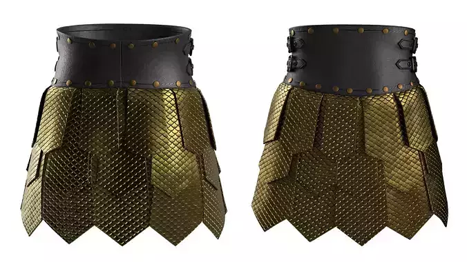 Skirt Armor 03 Low-poly 3D model