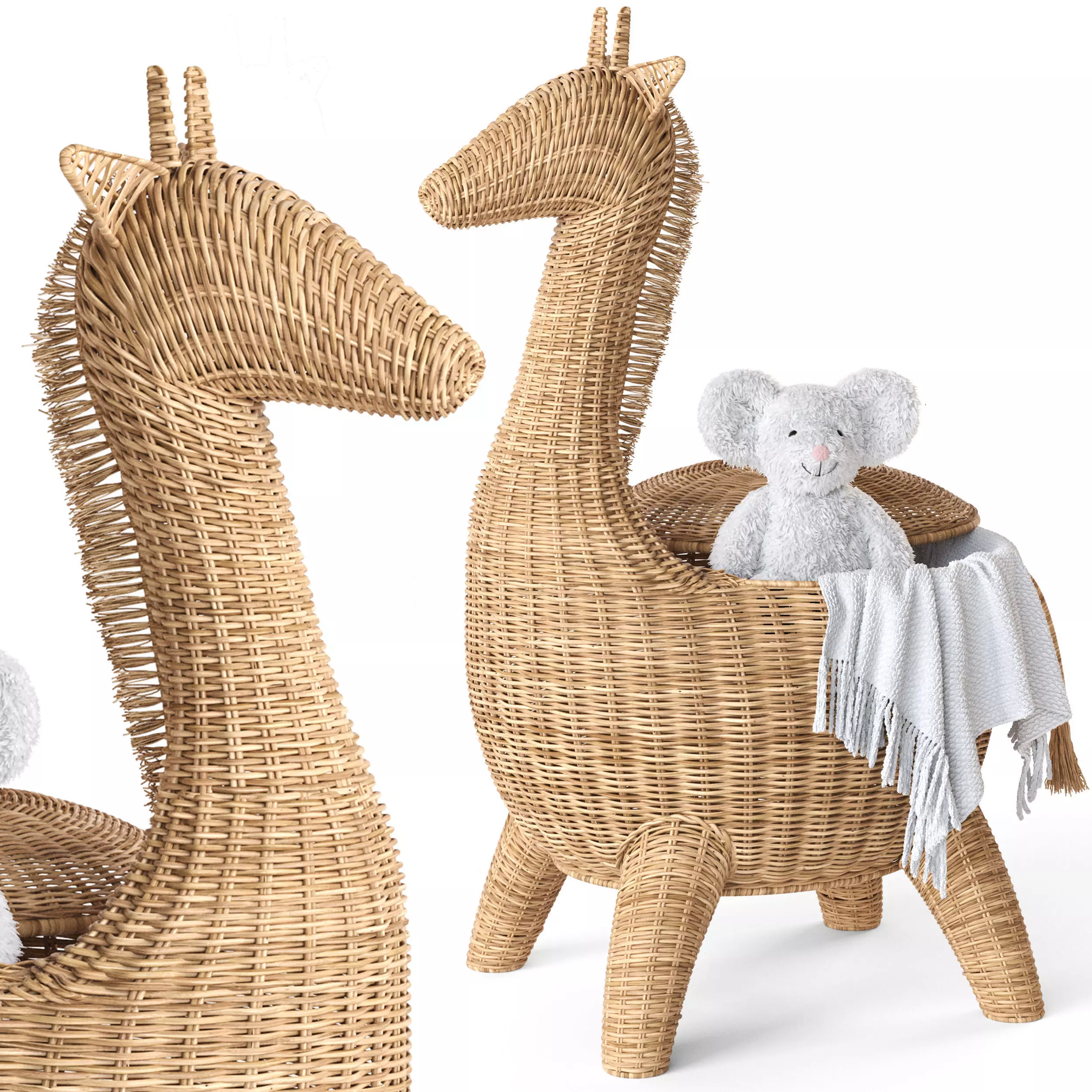 RATTAN BASKET GIRAFFE 3D model_5