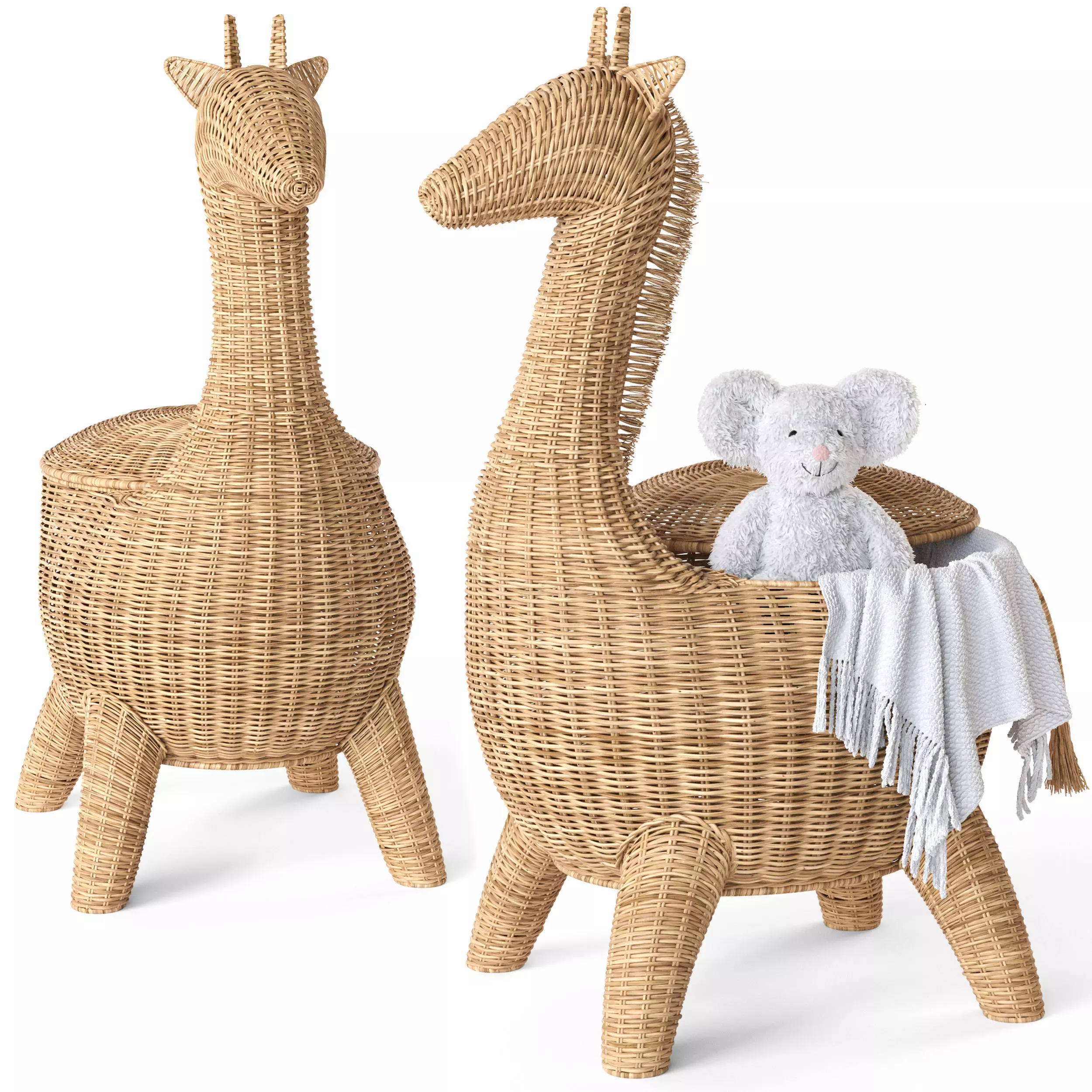 RATTAN BASKET GIRAFFE 3D model_0