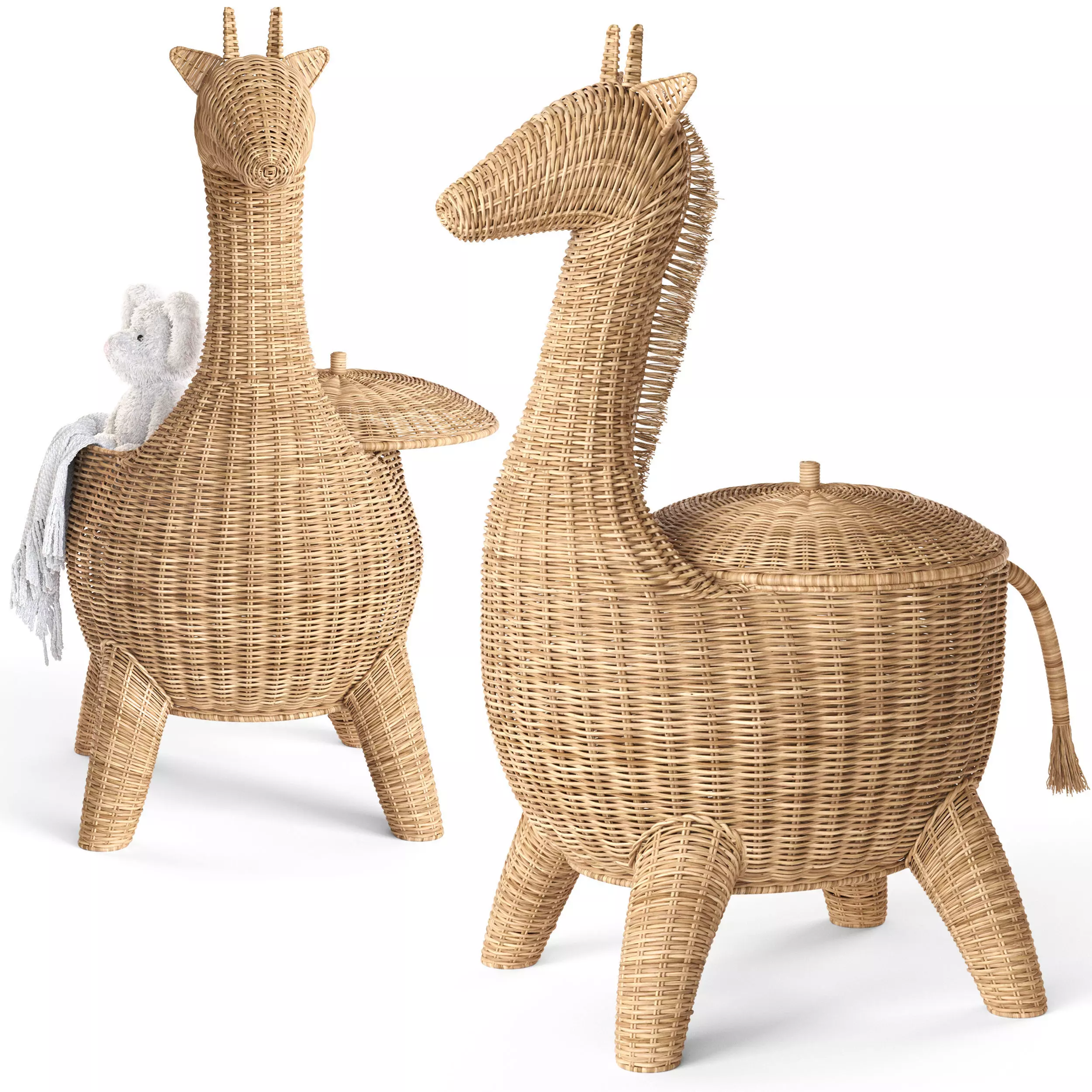 RATTAN BASKET GIRAFFE 3D model_1
