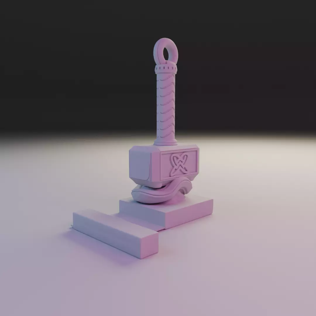 mjolnir bookend 3D print model_9