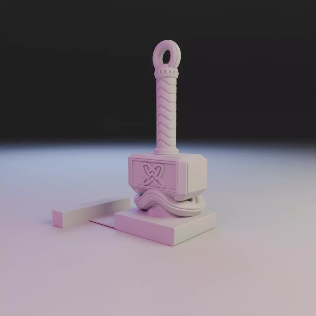 mjolnir bookend 3D print model_13