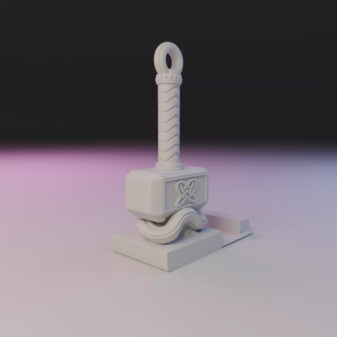 mjolnir bookend 3D print model_7