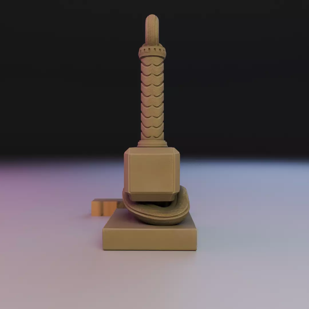 mjolnir bookend 3D print model_4