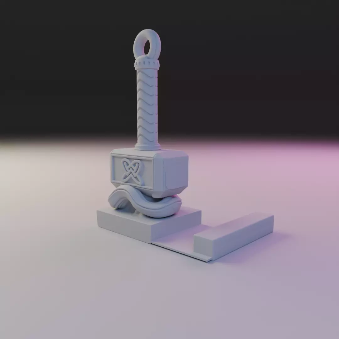 mjolnir bookend 3D print model_11