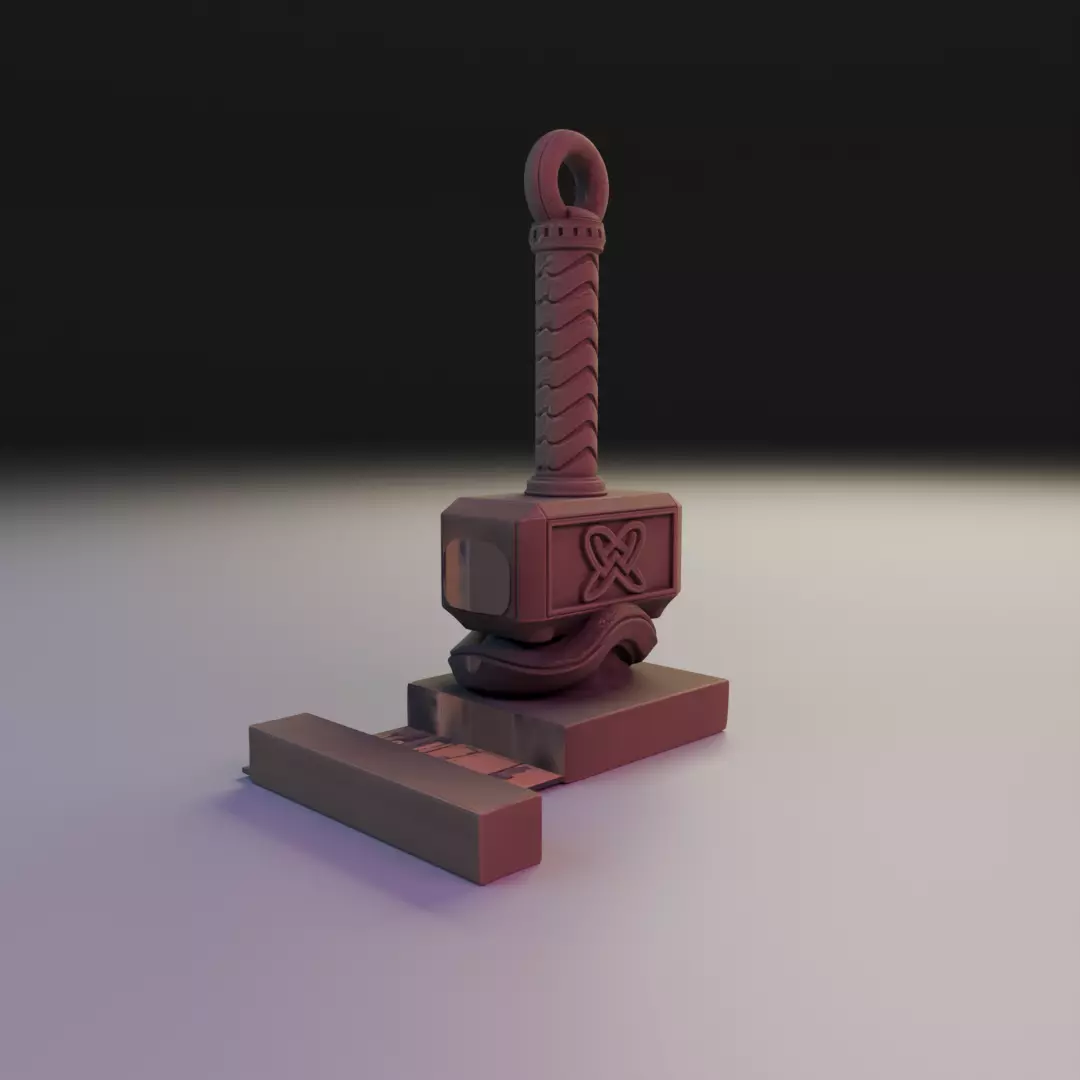 mjolnir bookend 3D print model_10