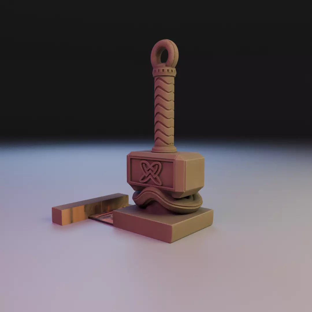 mjolnir bookend 3D print model_14