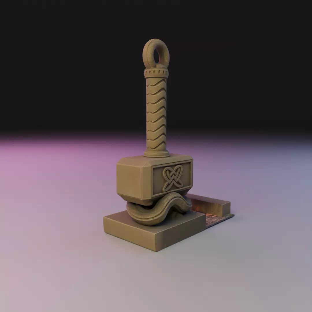 mjolnir bookend 3D print model_8