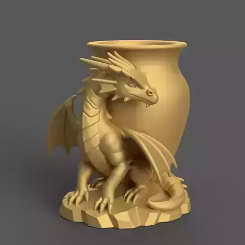 Dragon Planter Urn Fantasy Candy Candle Desk Container