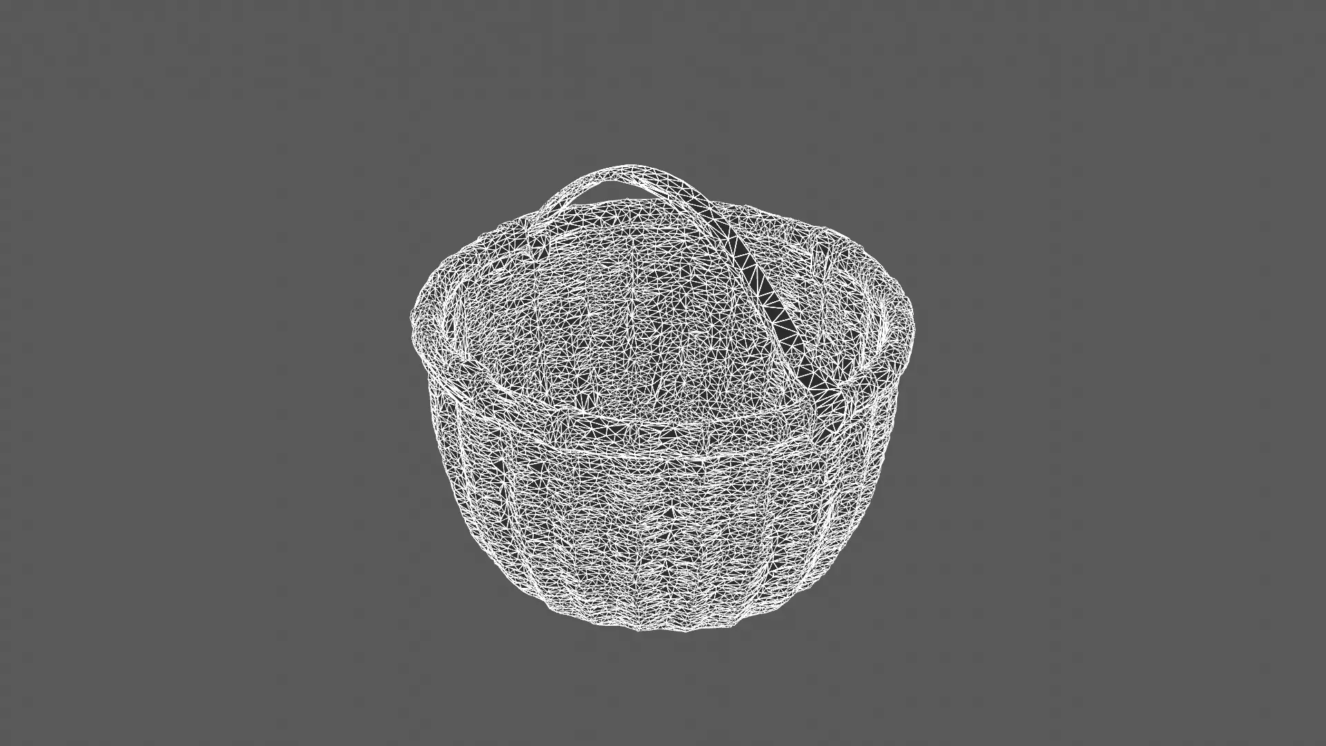 Realistic Wicker Basket with Leather Handle 3D Model 3D model_5