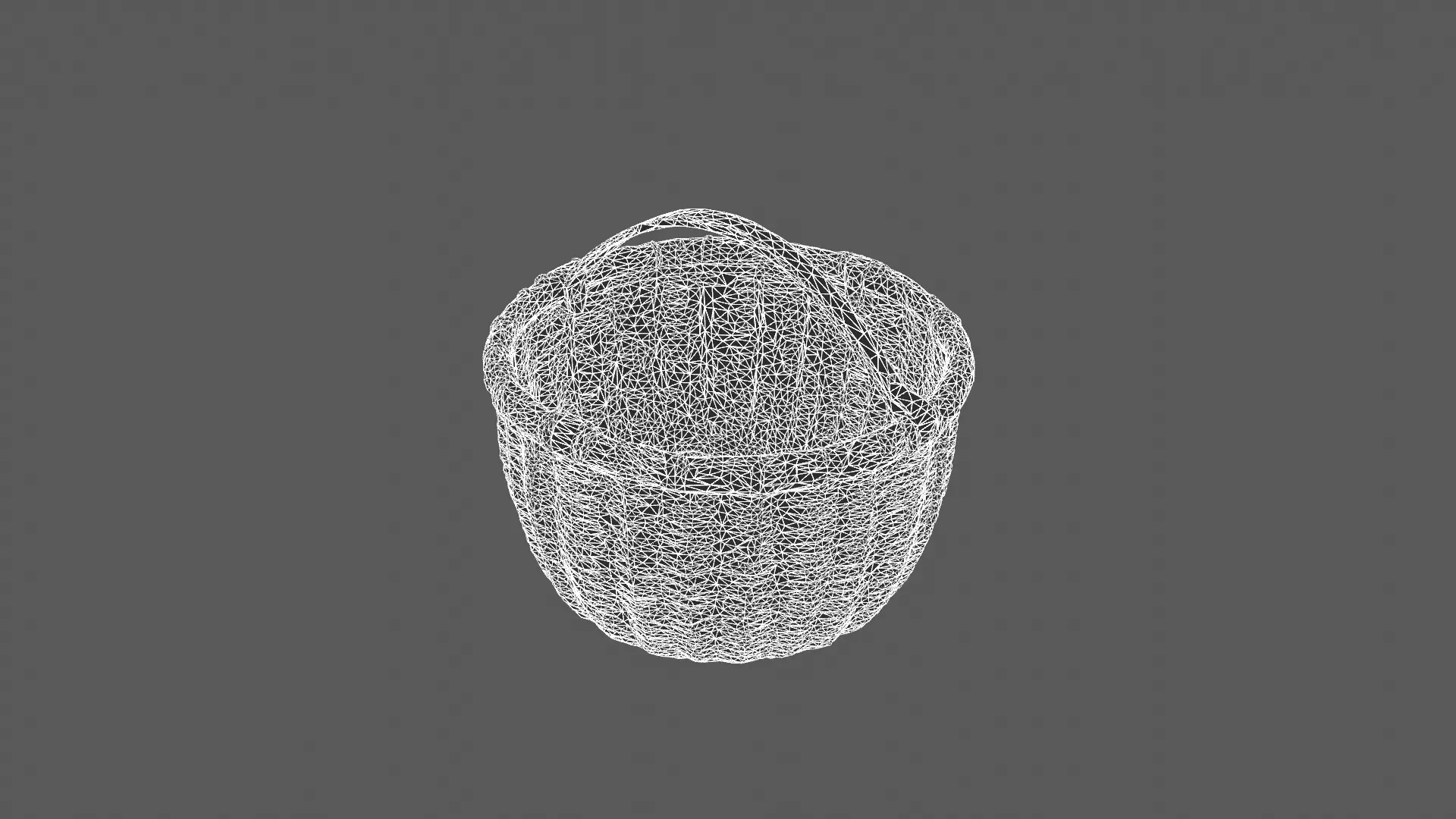 Realistic Wicker Basket with Leather Handle 3D Model 3D model_8