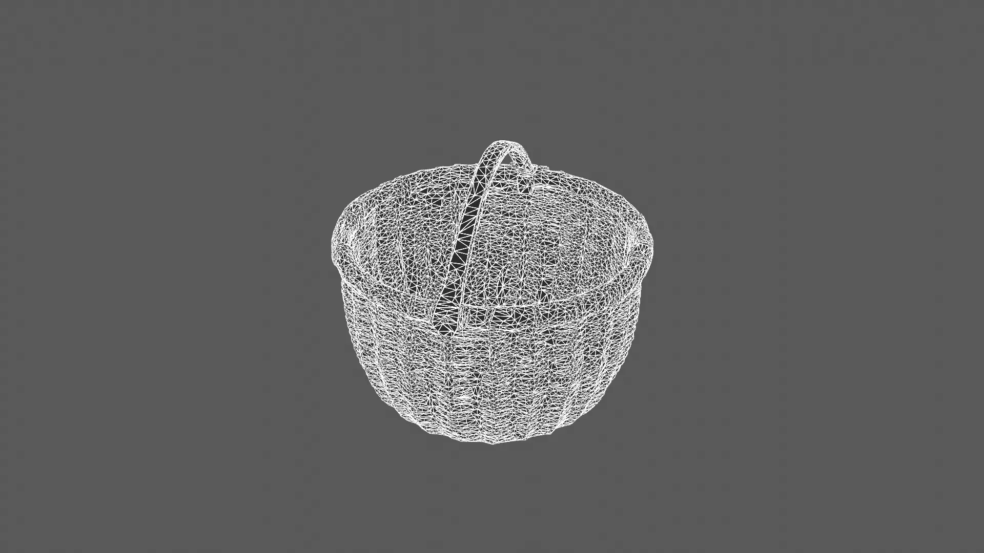 Realistic Wicker Basket with Leather Handle 3D Model 3D model_6