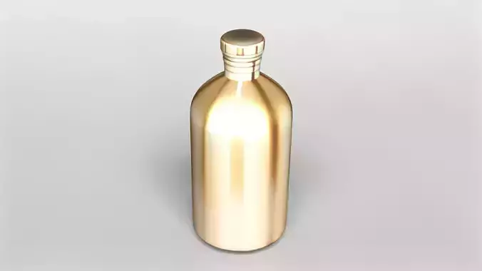 Sleek Copper Flask 3D Model