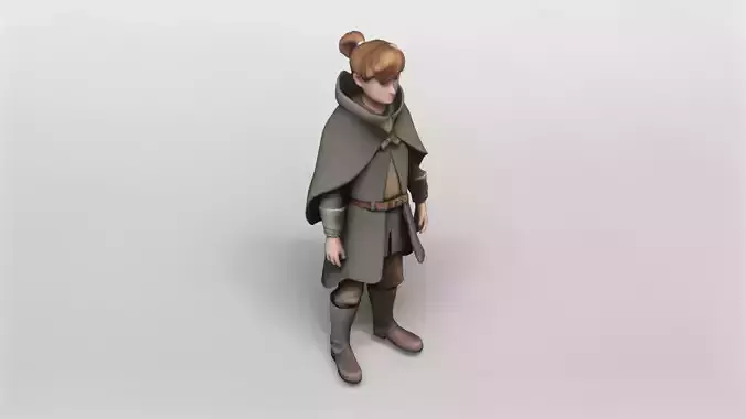 Stylized Medieval Young Adventurer 3D Model
