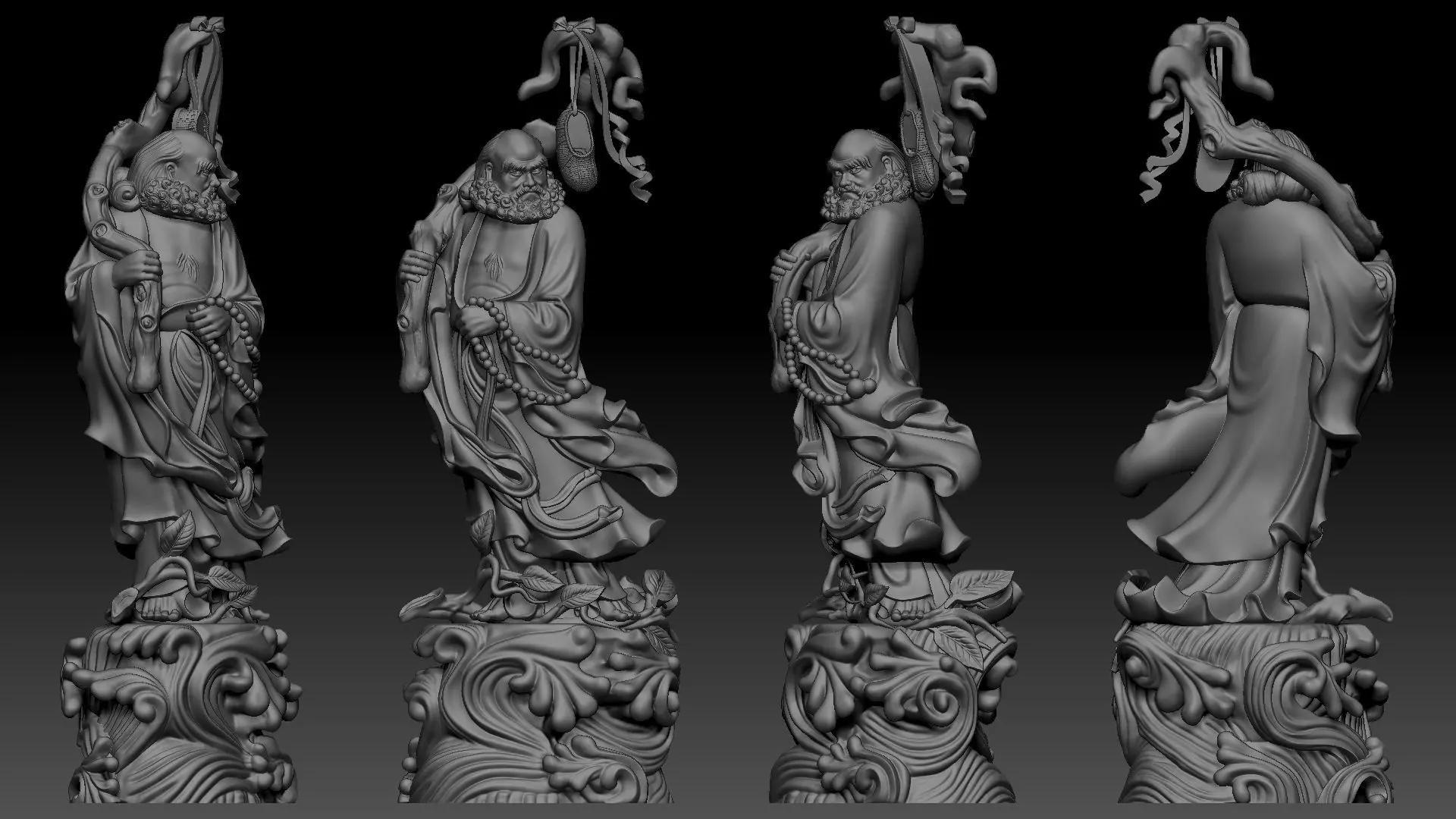 Bodhidharma Crosses the Sea 3D print model_11