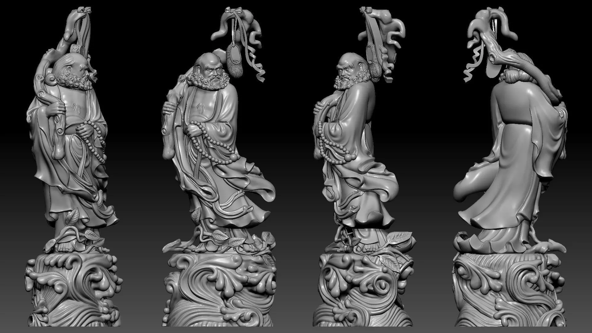Bodhidharma Crosses the Sea 3D print model_12