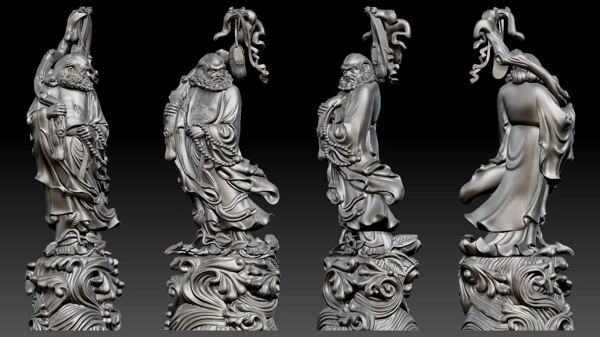 Bodhidharma Crosses the Sea 3D print model_8