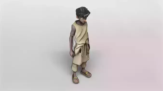 Stylized Young Boy Character 3D Model