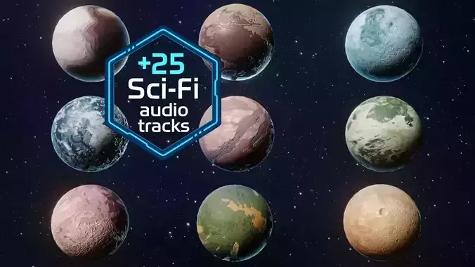 Alien Sci-Fi Planets 3D Models Pack With 25 Sci Fi Music Tracks